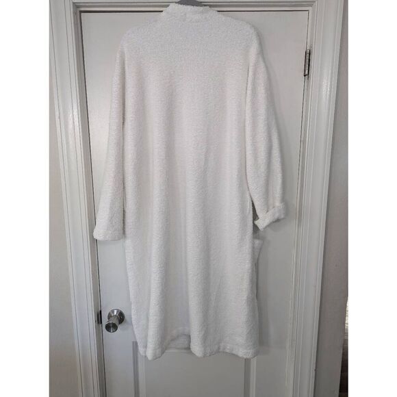 Pottery Barn Plush Robe women's size XL white long pockets teddy bath time sleep - Picture 9 of 10